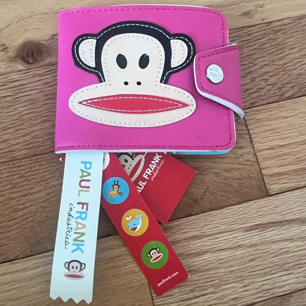 Vintage RARE Paul Frank Julius monkey Wallet Purse Pink NWT